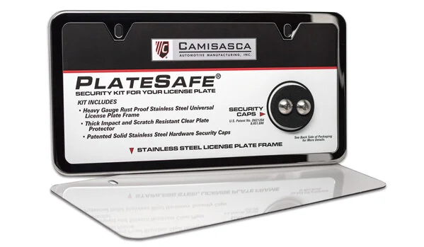 Maserati Stainless Steel License Plate Frame – Chrome Finish With Screw Caps, 1-Year Warranty