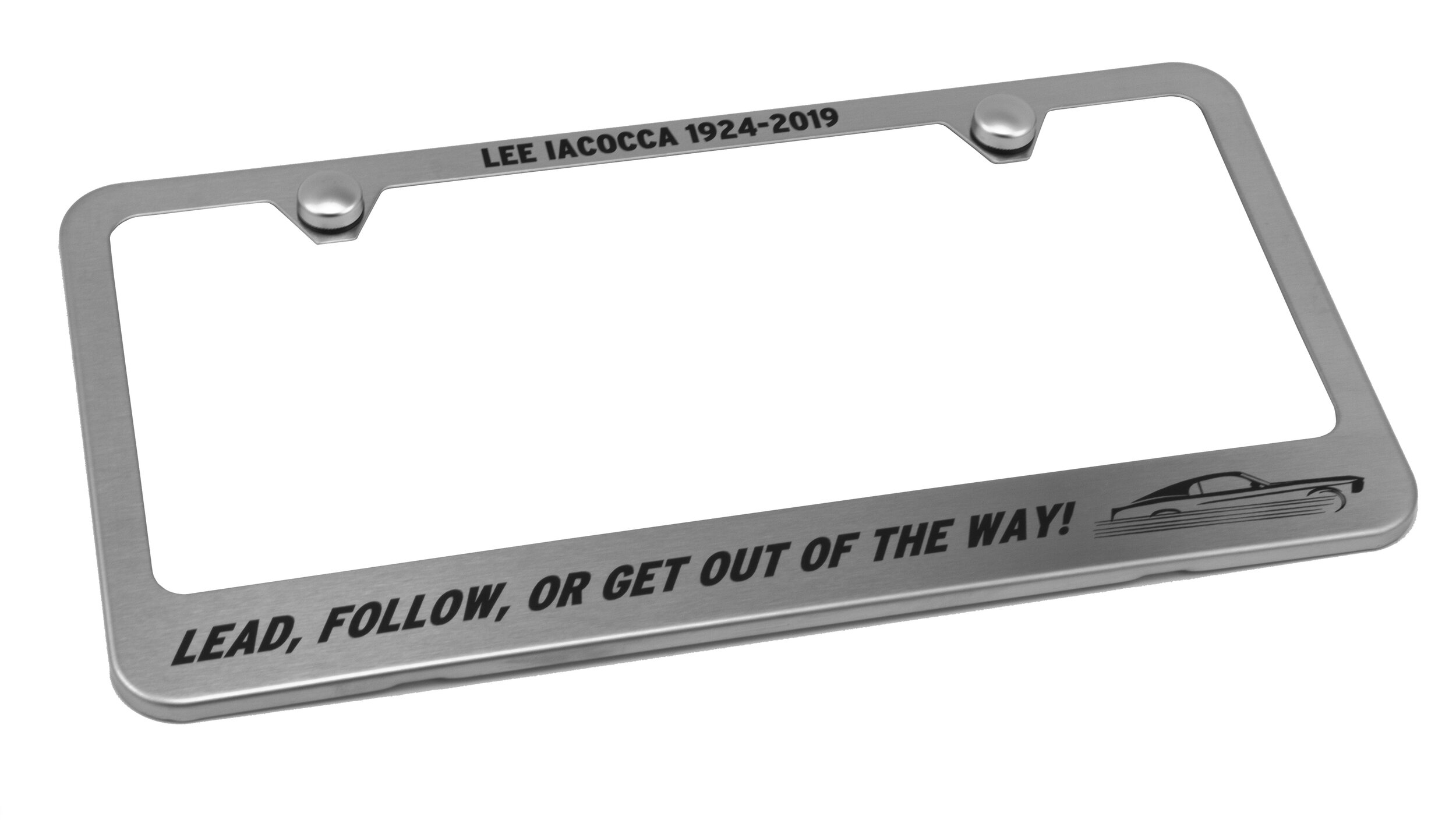 Camisasca Lee Iacocca Commemorative Stainless Steel License Plate Frame