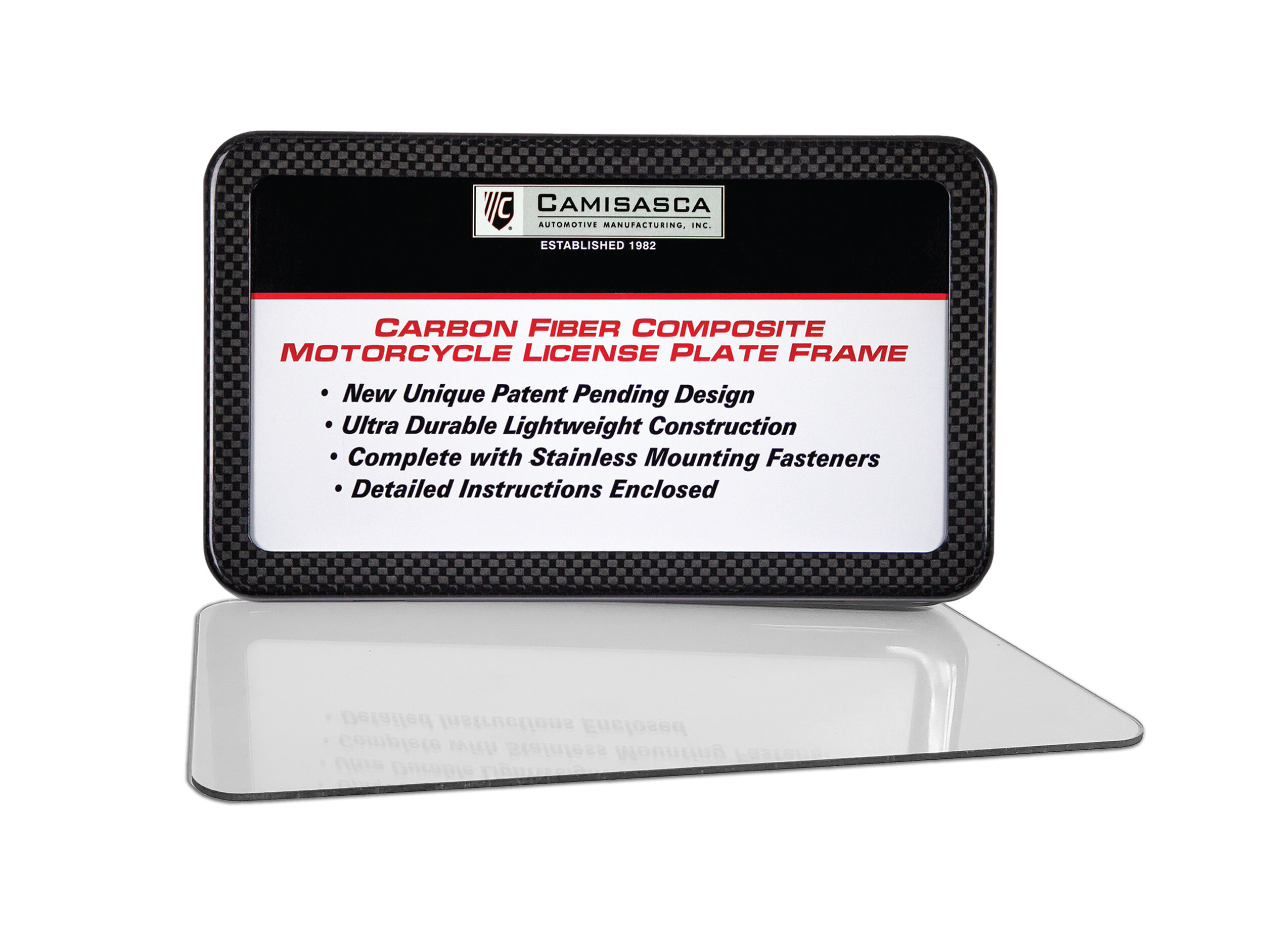 Genuine Carbon Fiber Motorcycle License Plate Frame | Camisasca Automotive  Online Store