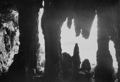 Stalactite Cave of Larrybane by Robert J. Welch c1890. The first photo of the cave.
