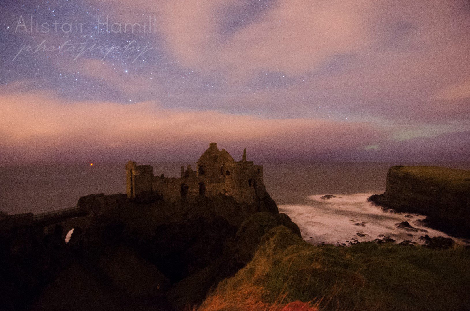 A wee glimpse of light green poking through a break in the cloud on the right of the photo