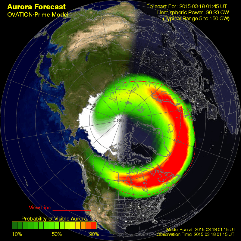 The aurora oval just before darkness fell over the UK. Things were looking very promising indeed!