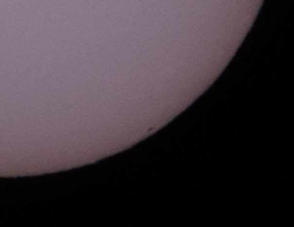 I just about managed to grab a photo of Sunspot 2297 before it disappeared from view. I took this on 19 March in preparation for the eclipse.