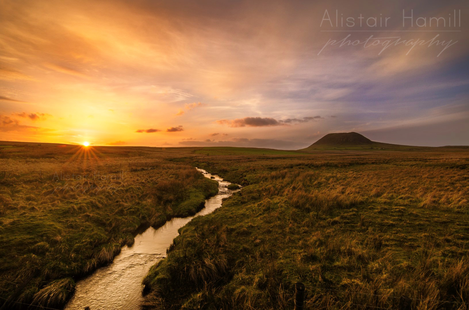 The idyllic view towards Slemish as we recorded the show.