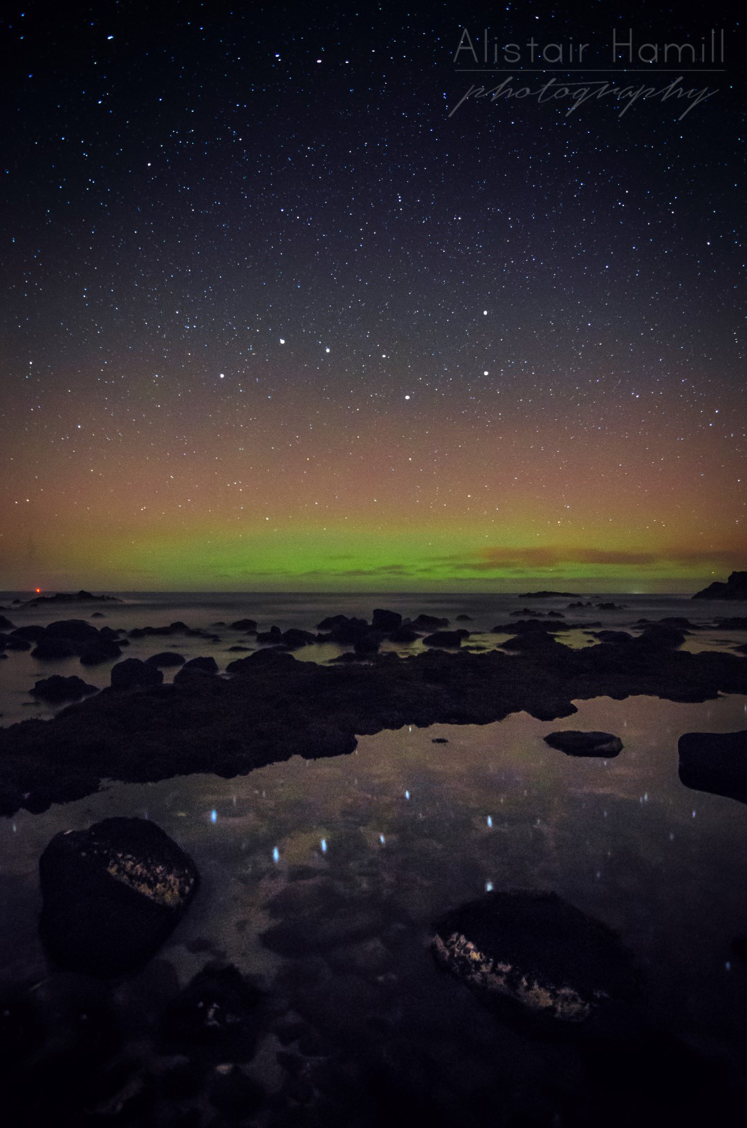 The Plough reflects in the rock pool. Click on this image to view it all in one screen.
