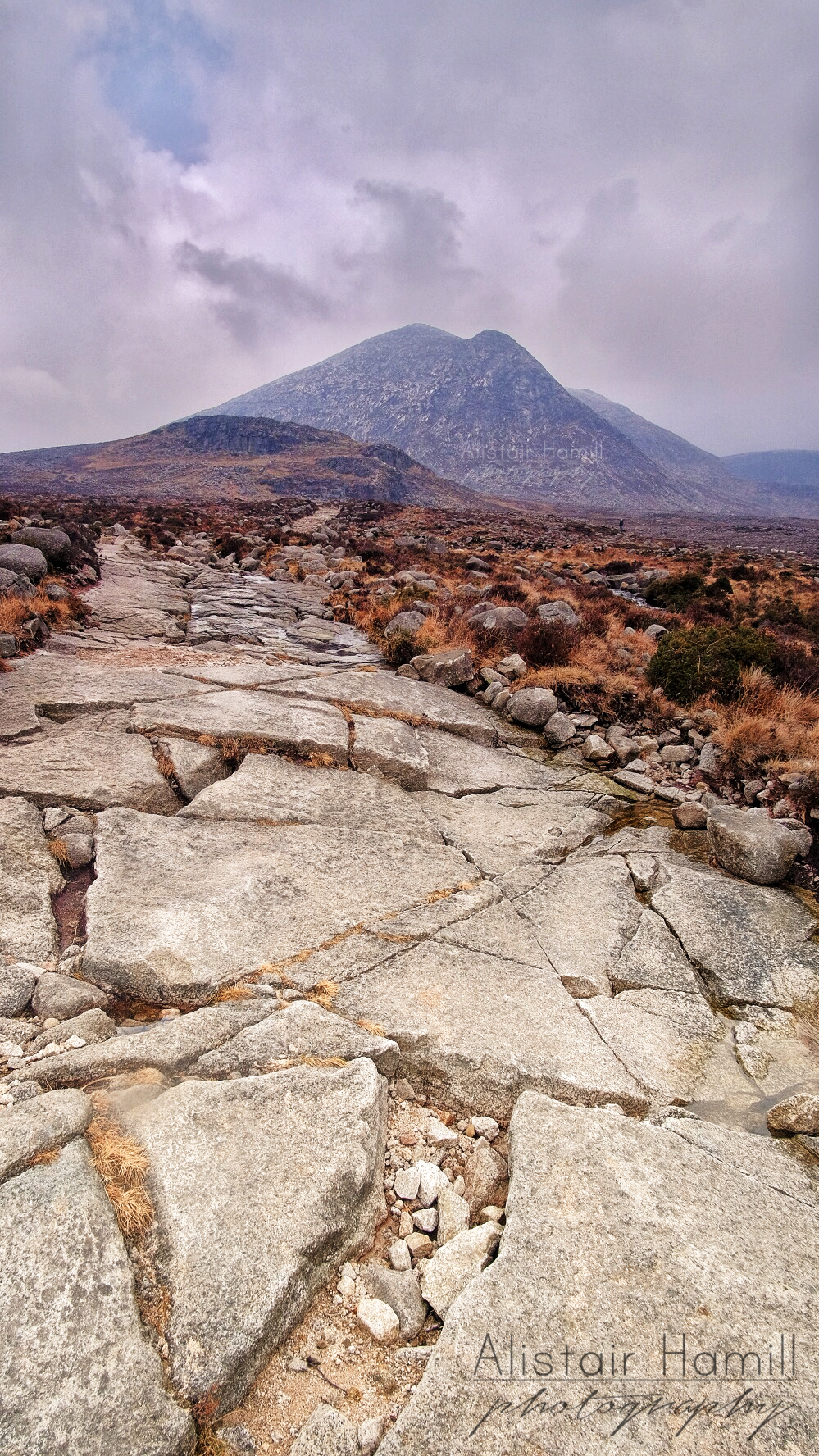Granite slabs mark the path to Lamagan.