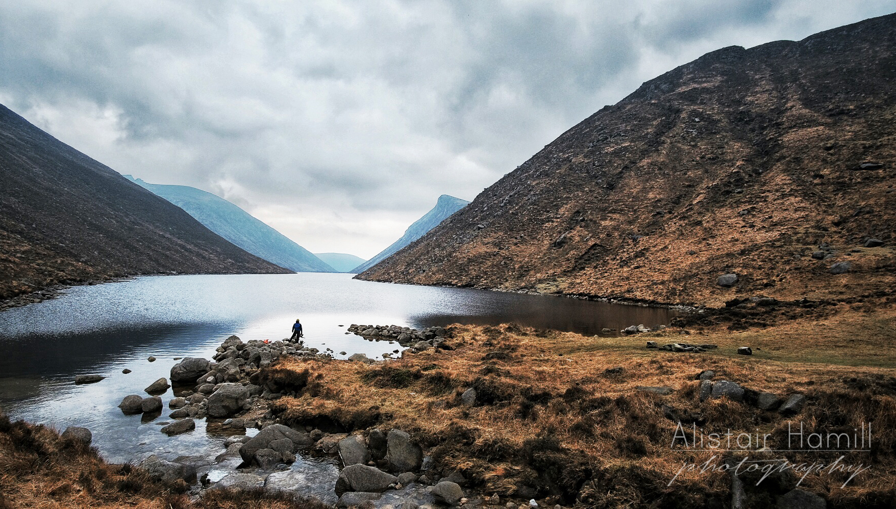 Looking back down Ben Crom