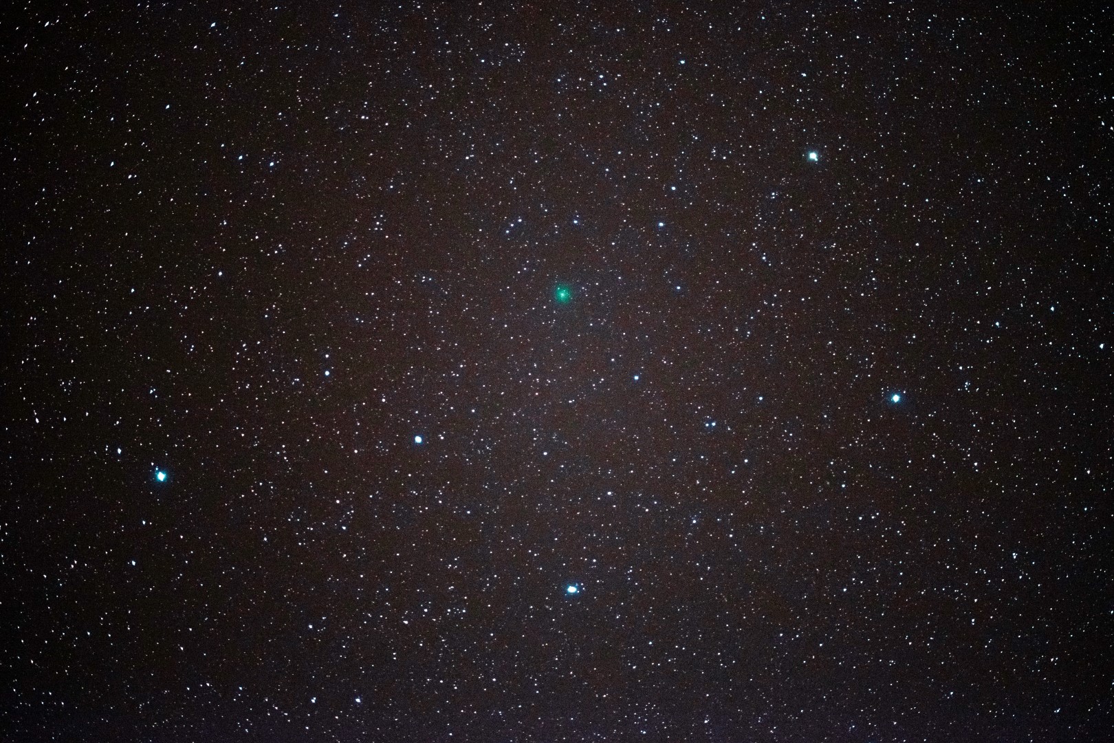 Comet Tutle, shining green in the midst of the Plough.