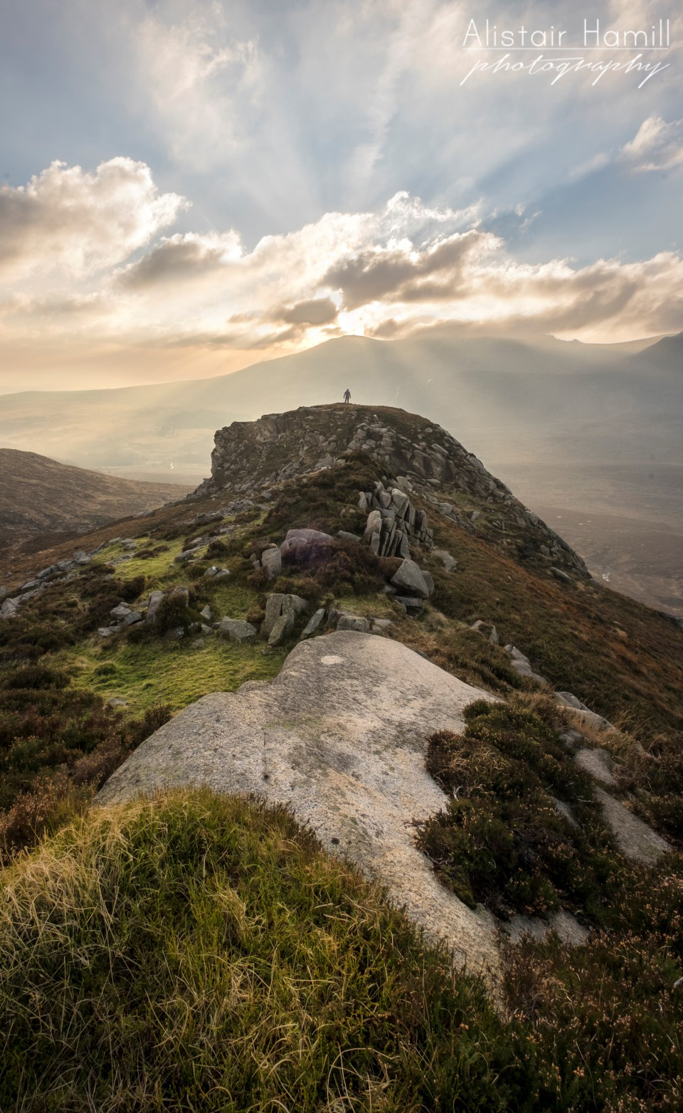 A wonderful crepuscular display in the heart of the Mournes.