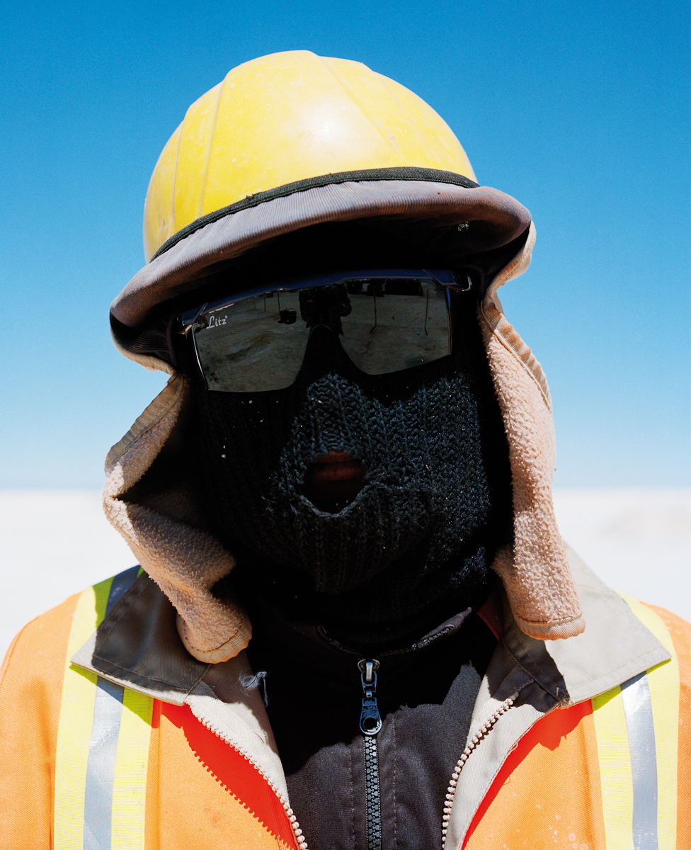   Lithium worker in the Salar de Uyuni, Bolivia  