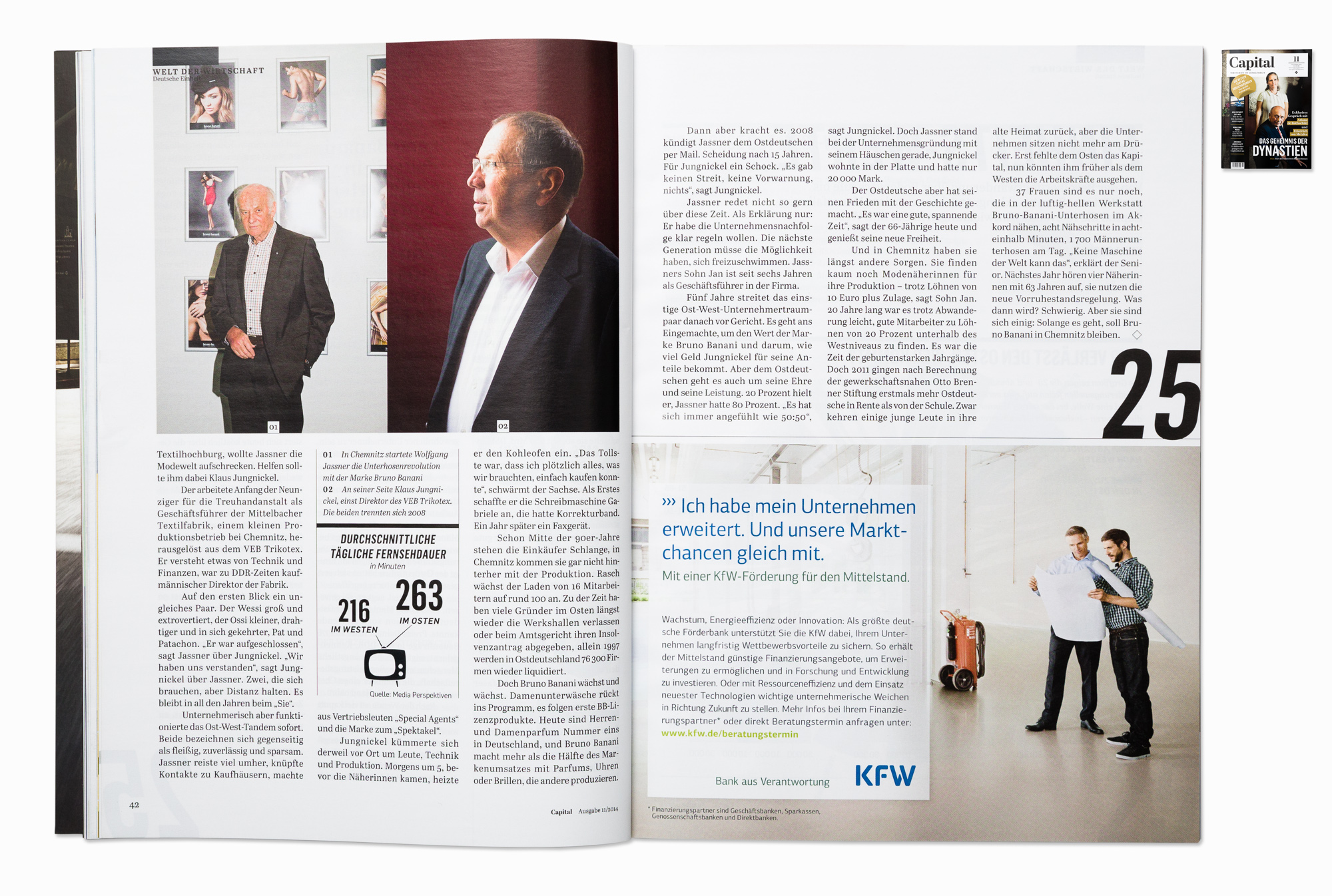   W. Jassner and Klaus Jungnickel,&nbsp; founders of Bruno Banani, for Capital magazine, Chemnitz 2014  