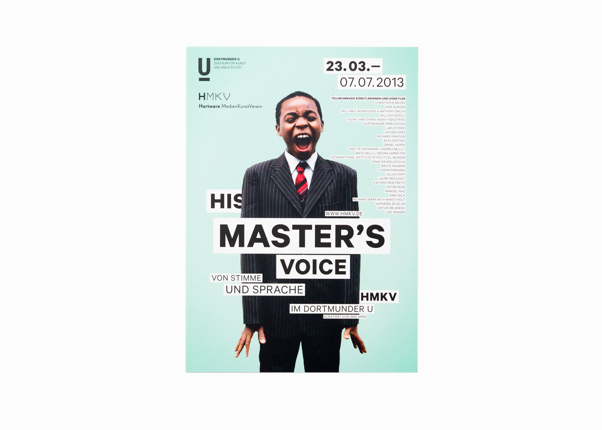   Manuel from the series "Sunday Morning", exhibition flyer for "His master's voice", Hartware MedienKunstVerein HMKV Dortmund, 2013  