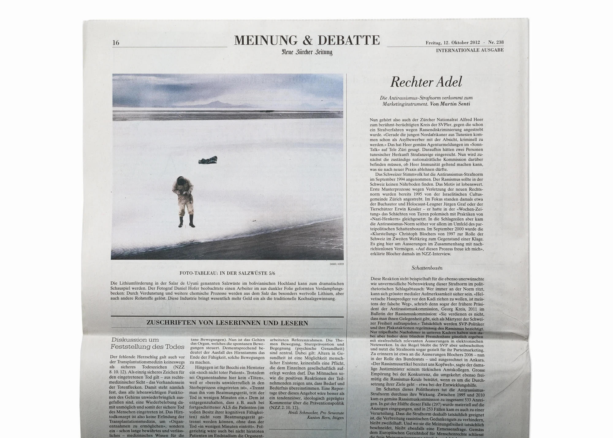 From the series "SALAR", published in NZZ Neue Zürcher Zeitung, 2012