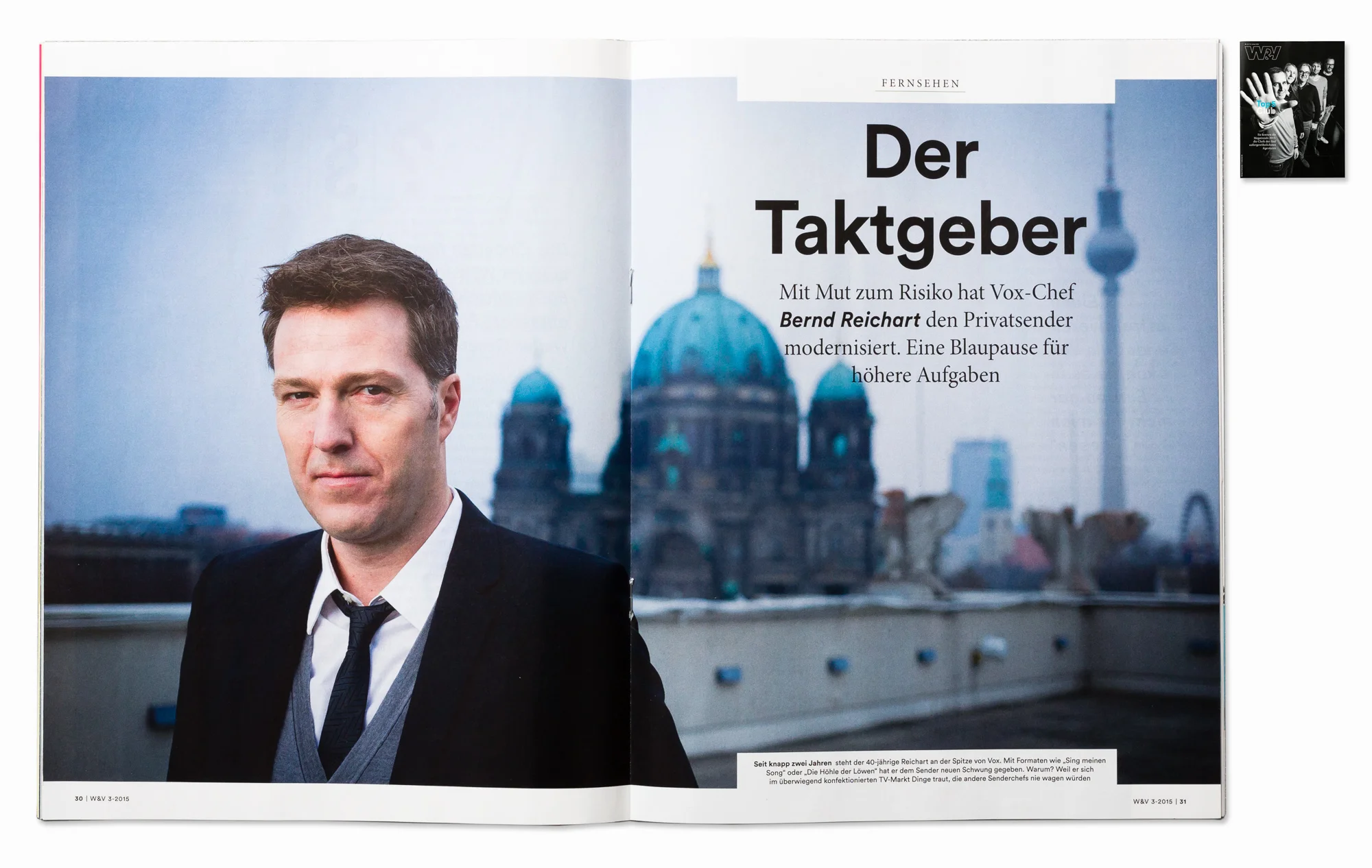 VOX TV Germany CEO Bernd Reichart for W&V Magazine, Berlin 2014