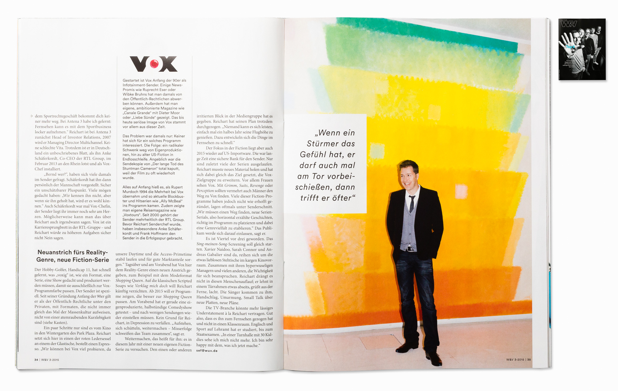   VOX TV Germany CEO Bernd Reichart for W&amp;V Magazine, Berlin 2014  