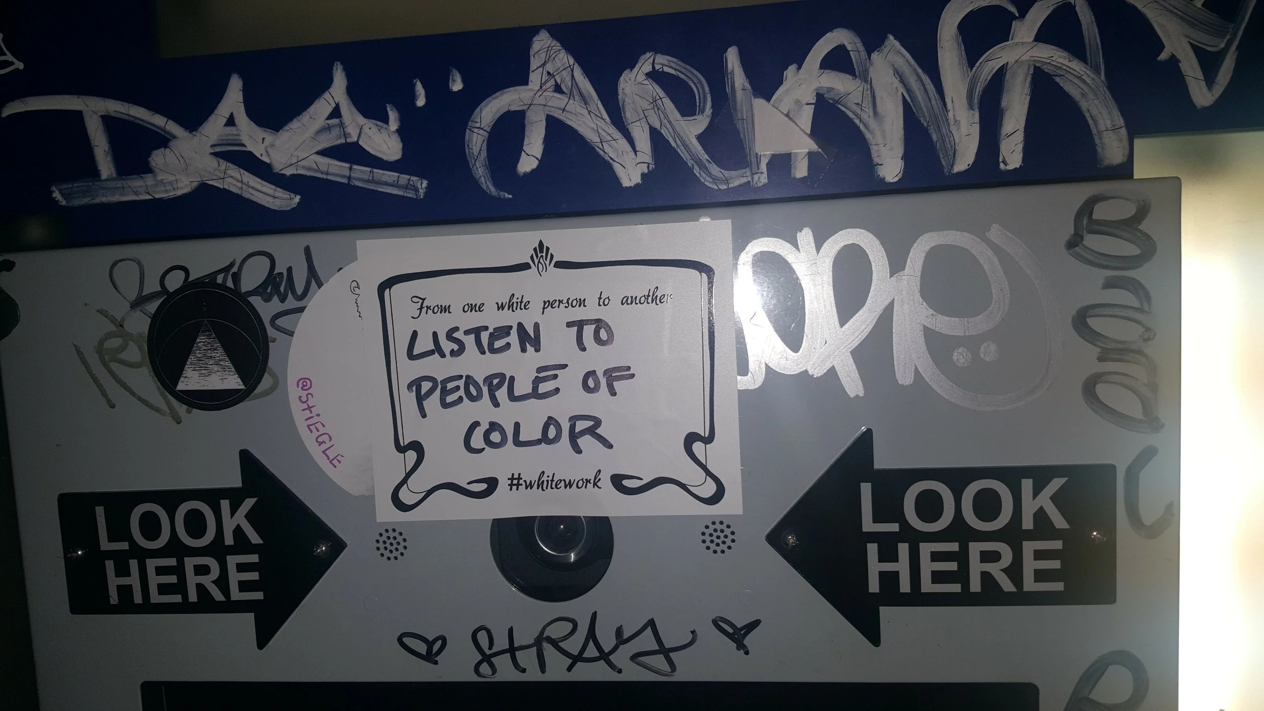 whitework stickers installed around Williamsburg, Brooklyn. 12/2016