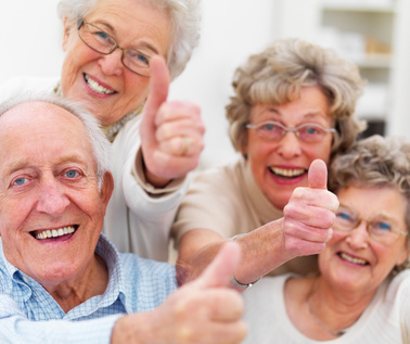 Success - Older people giving thumbs up