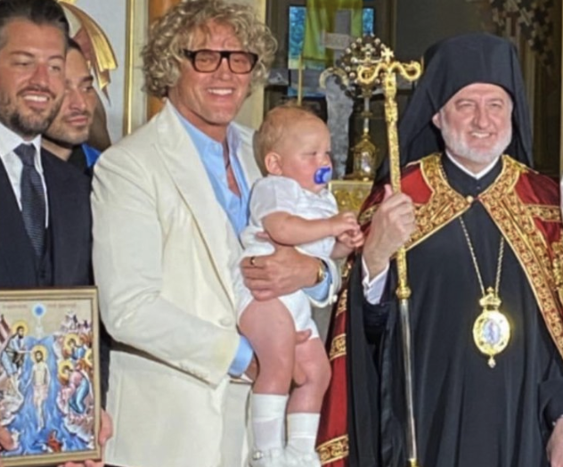 Big story? American (at this point) archbishop baptises famous gay couple's children in Greece
