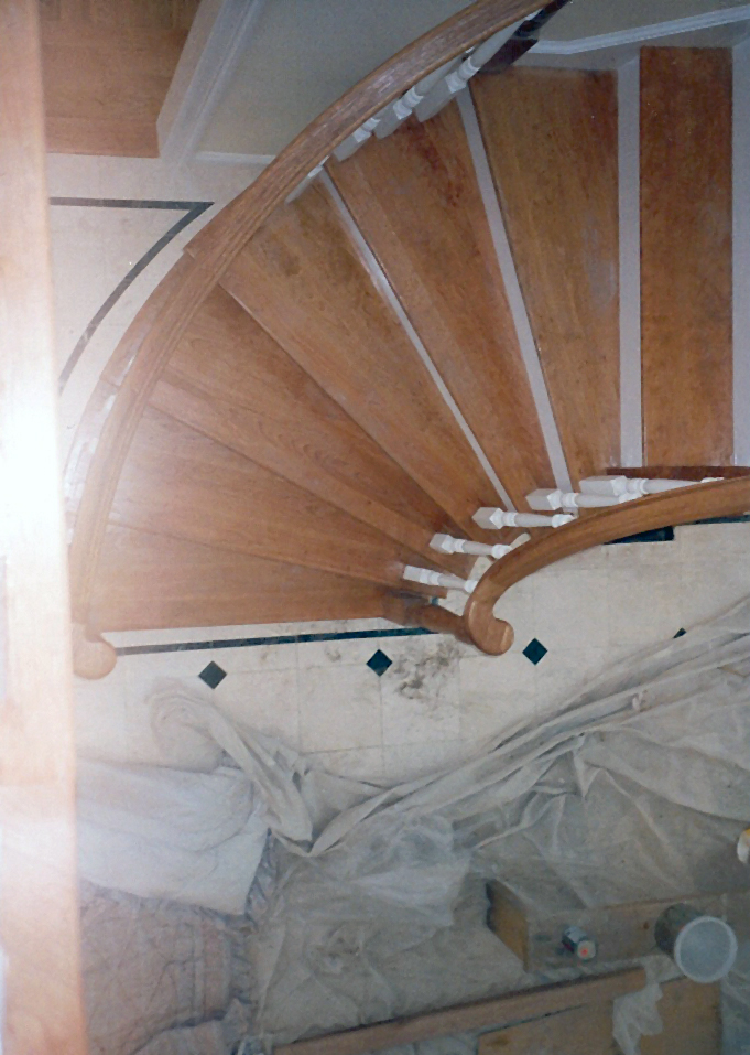 Curved staircase after