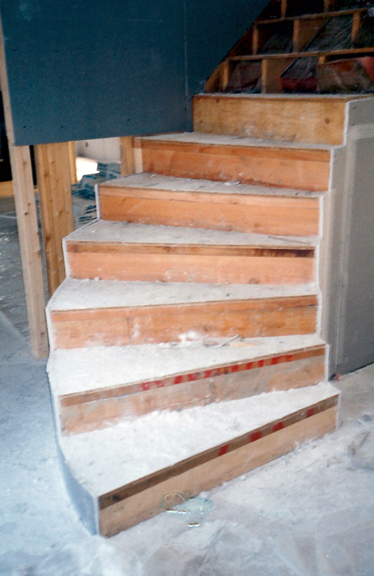 Curved staircase before