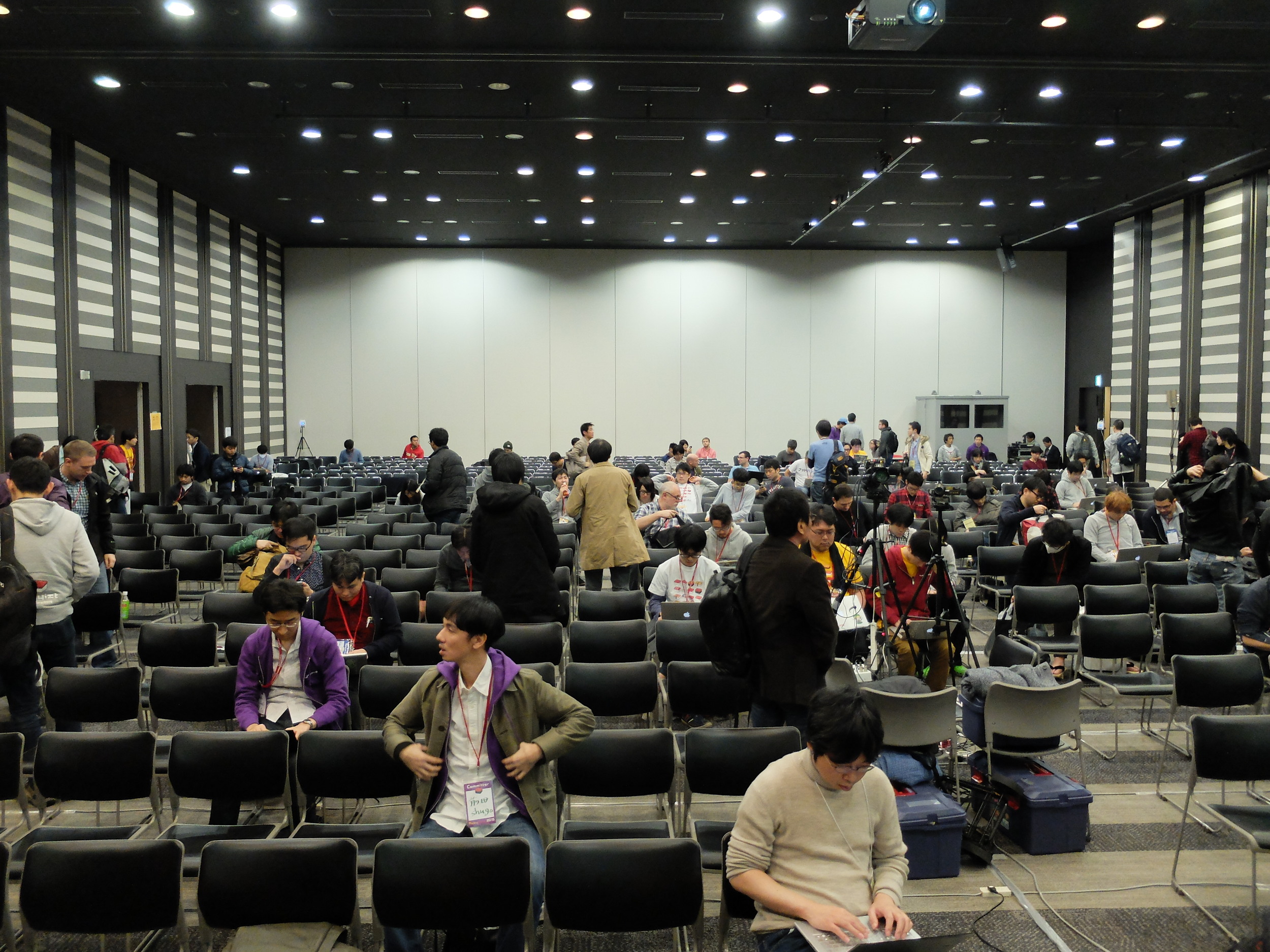 View from the speakers podium in Hall A, though, not after my talk, as I totally forgot to take a picture like this after I spoke. 