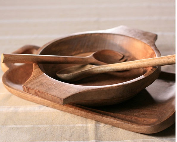 Esha Mango Wood Platter and Bowl