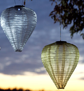 Soji Silk Effects Teardrop Solar Lantern