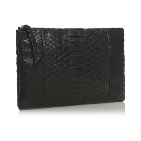 Camille Zarsky Black Python Zip Pouch
