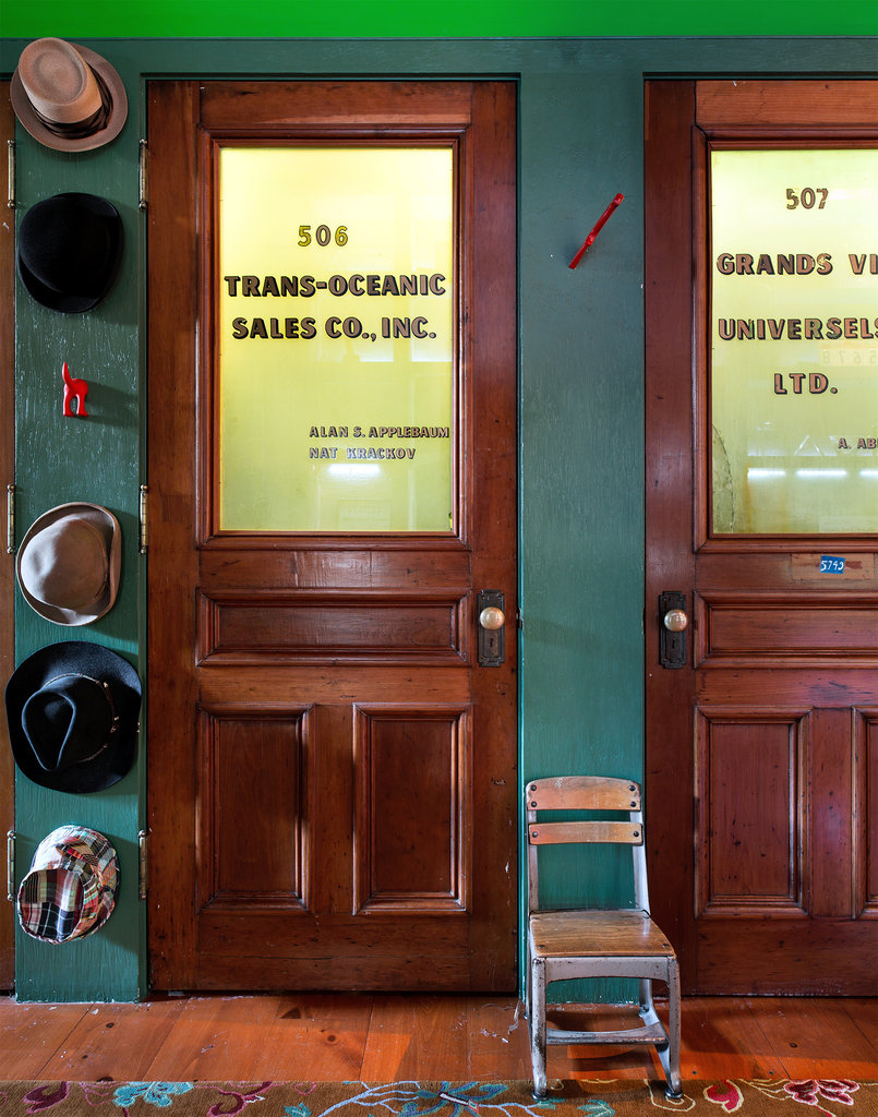 Why use regular doors when you can use old office doors.