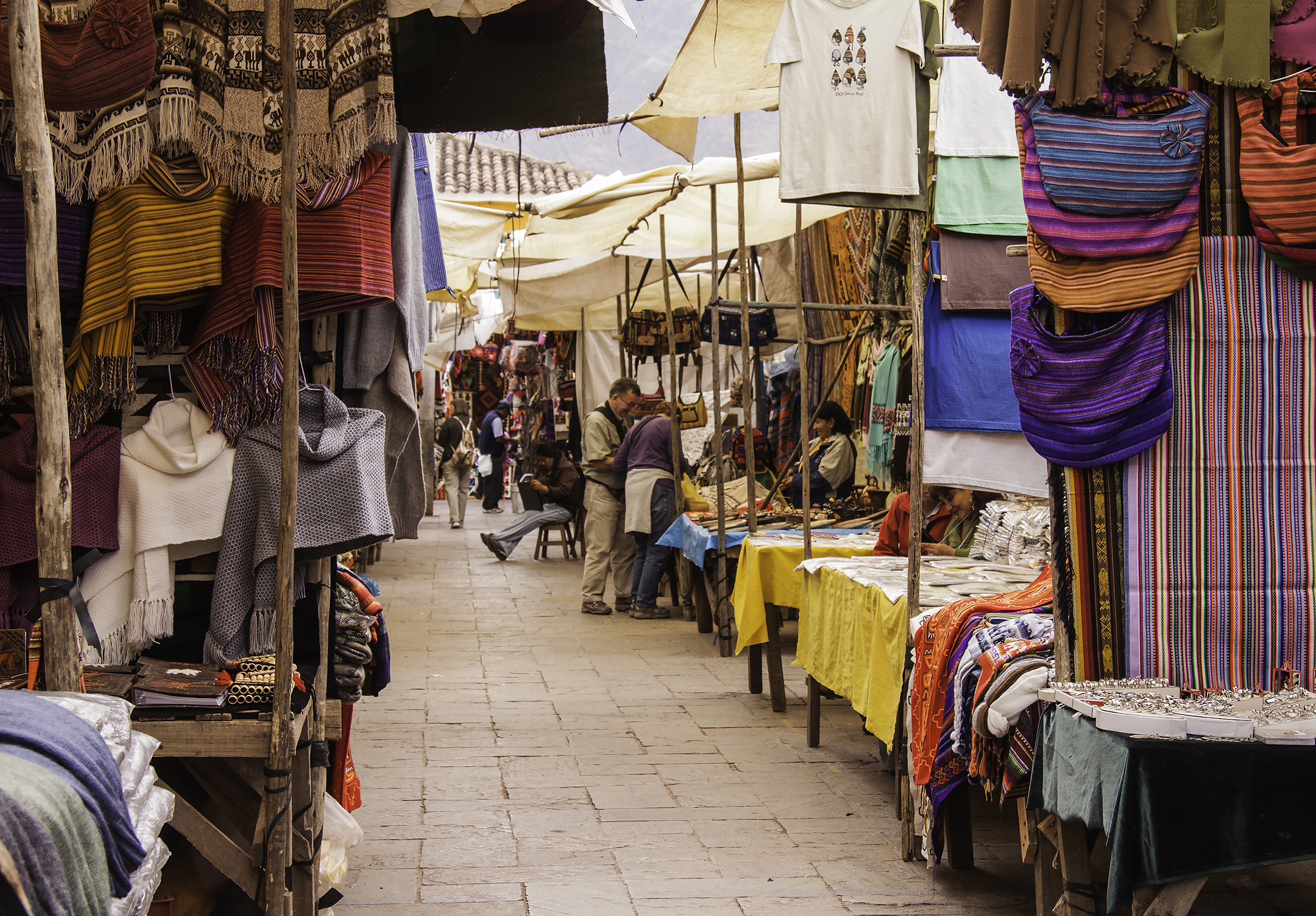 Side Street of Stalls in the Pisac Market