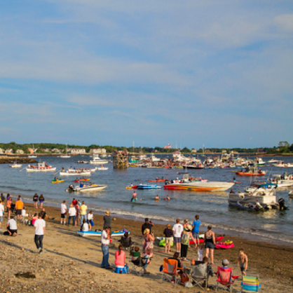 A Sunday Afternoon at the Greasy Pole Contest