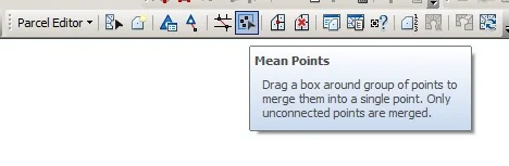 The Mean Points tool in the Parcel Editor Toolbar