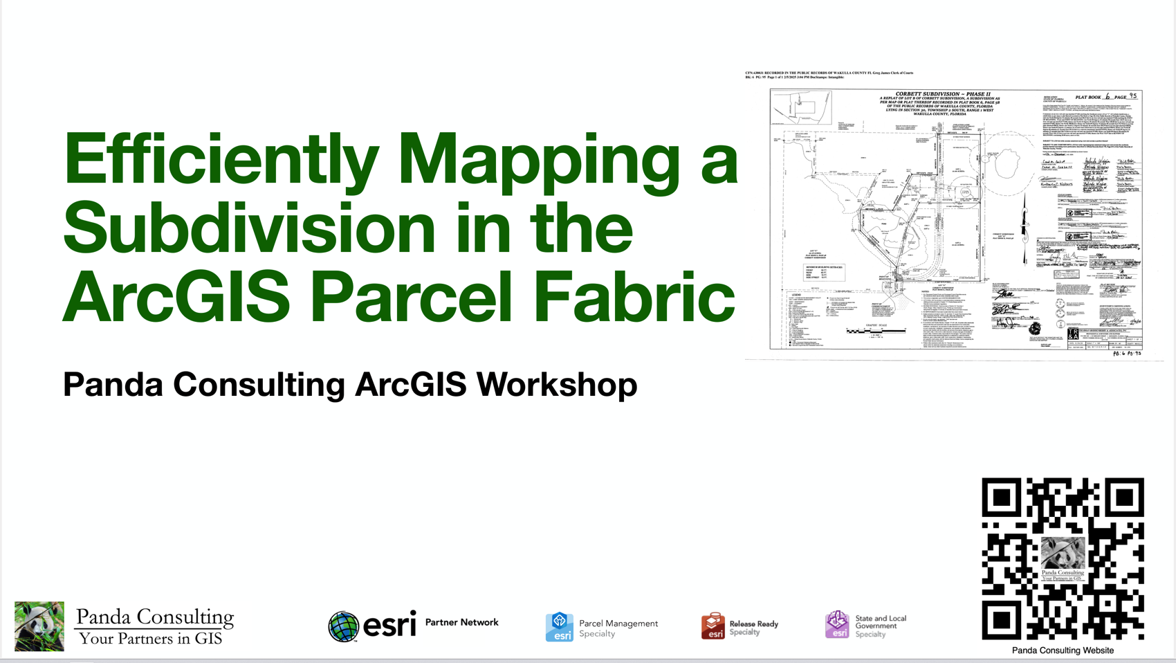 Efficiently Mapping a Subdivision in the ArcGIS Parcel Fabric — Panda ...