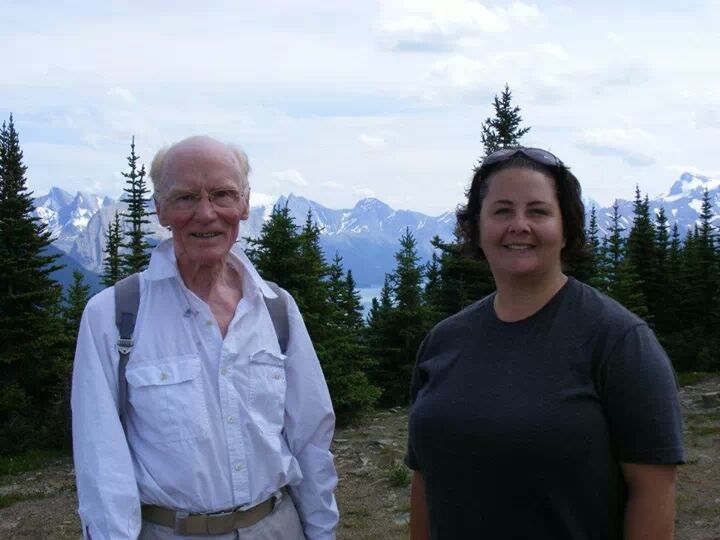 Alastair and Moira on their annual Father's Day hike to the Bald Hills, Jasper National Park.