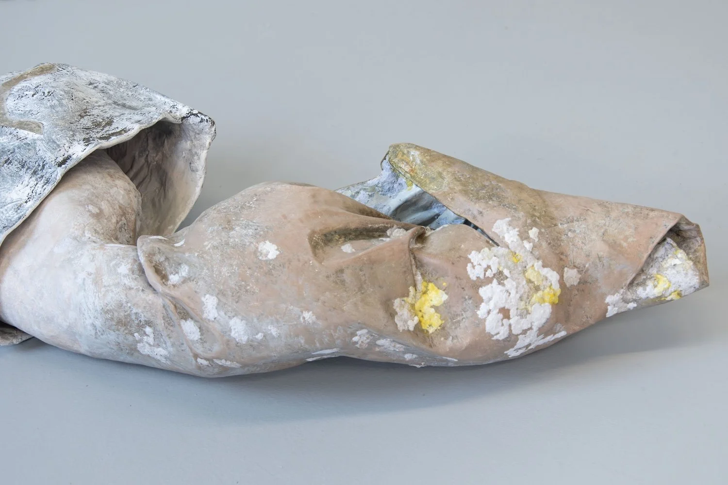 Origin, 2024, Ink, acrylic, graphite, and papier-mâché, 8 x 50 x 19 inches (detail)