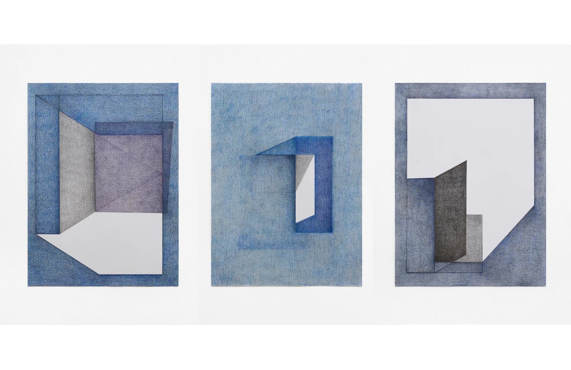 Fold, 2019 Colored-pencil on paper, each 25.5x19 inches