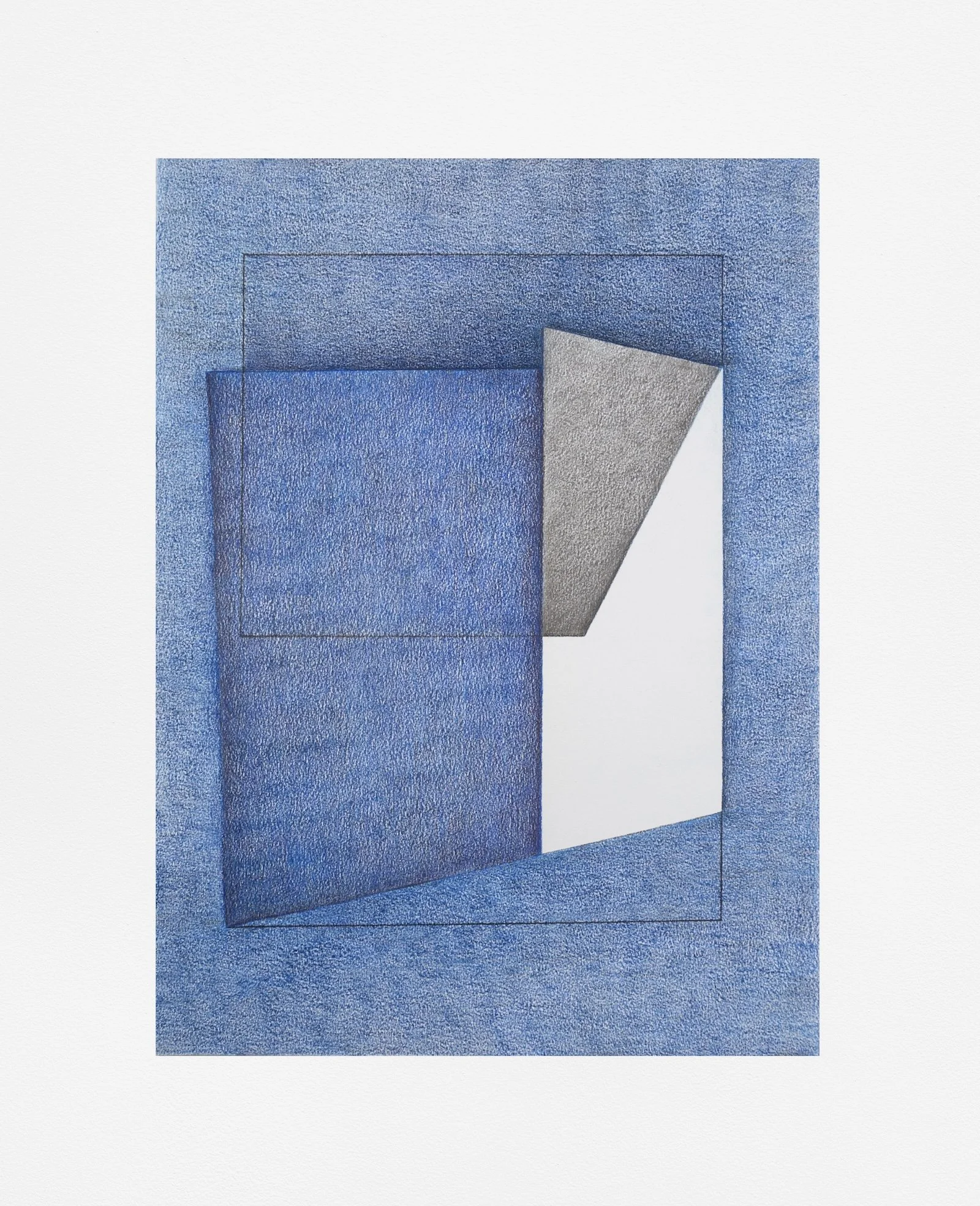 Interior, 2018, colored-pencil on paper, 25.5 x 19 inches