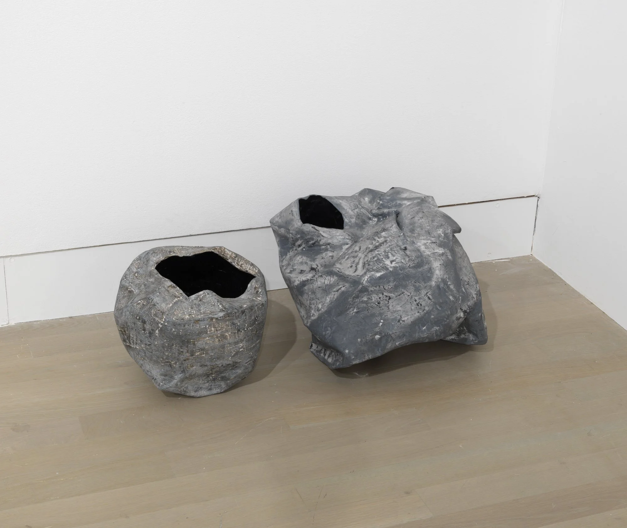 Untitled Vessels, 2015, papier-mâché and paint