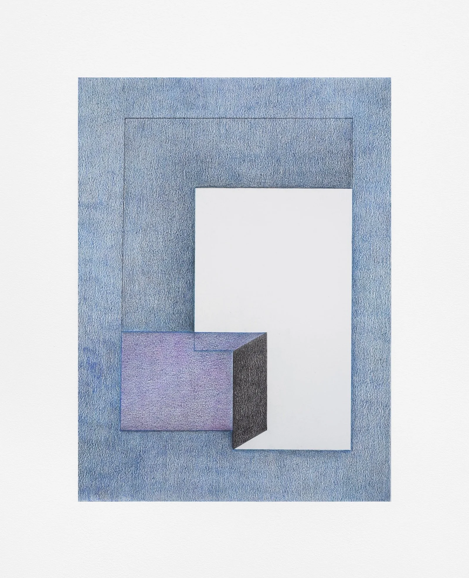 Interior, 2018, colored-pencil on paper, 25.5 x 19 inches