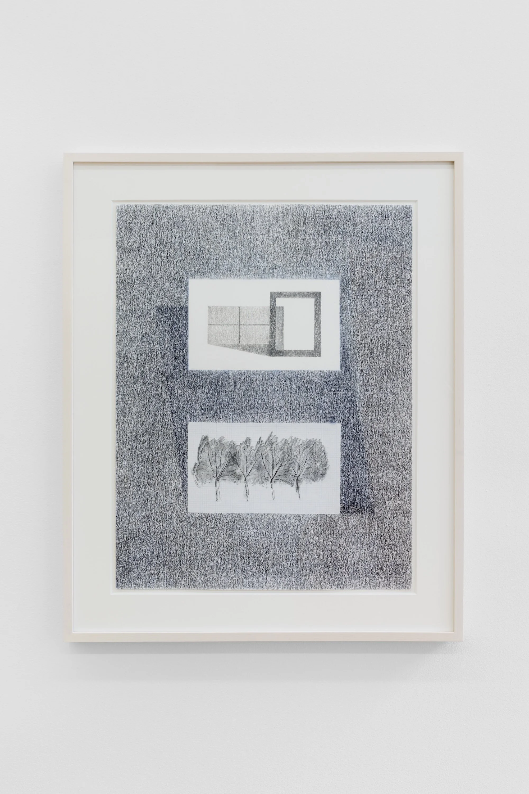 Colored pencil, graphite, and collage on paper, 25 1/ 2 x 19 inches