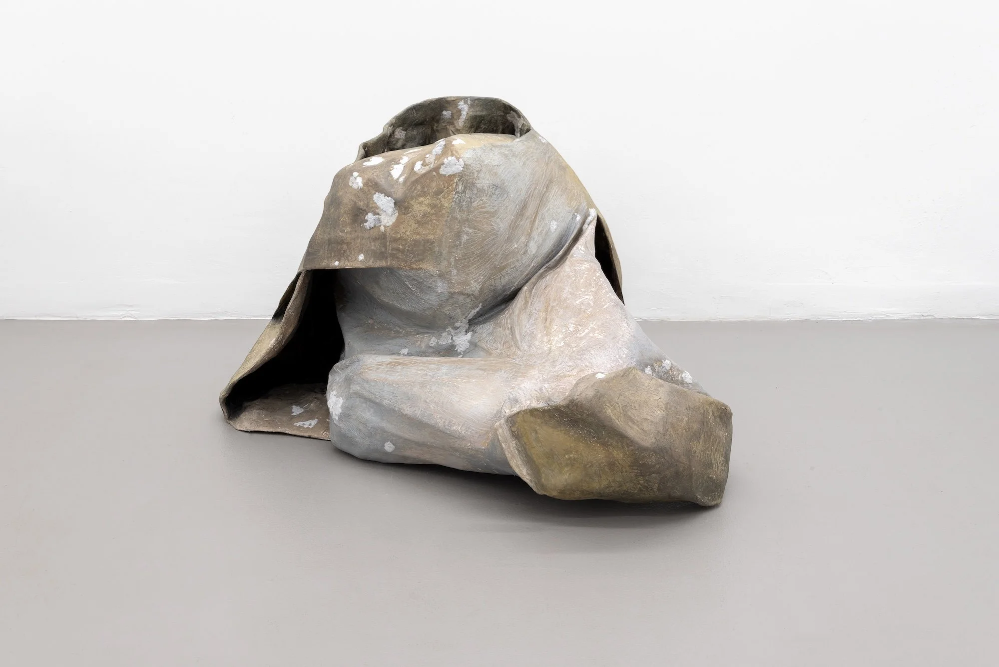 Embracing Figures, 2023, papier-mâché, paper clay, PVA, gesso, ink, graphite, and acrylic paint, 23 x 24 x 35 inches
