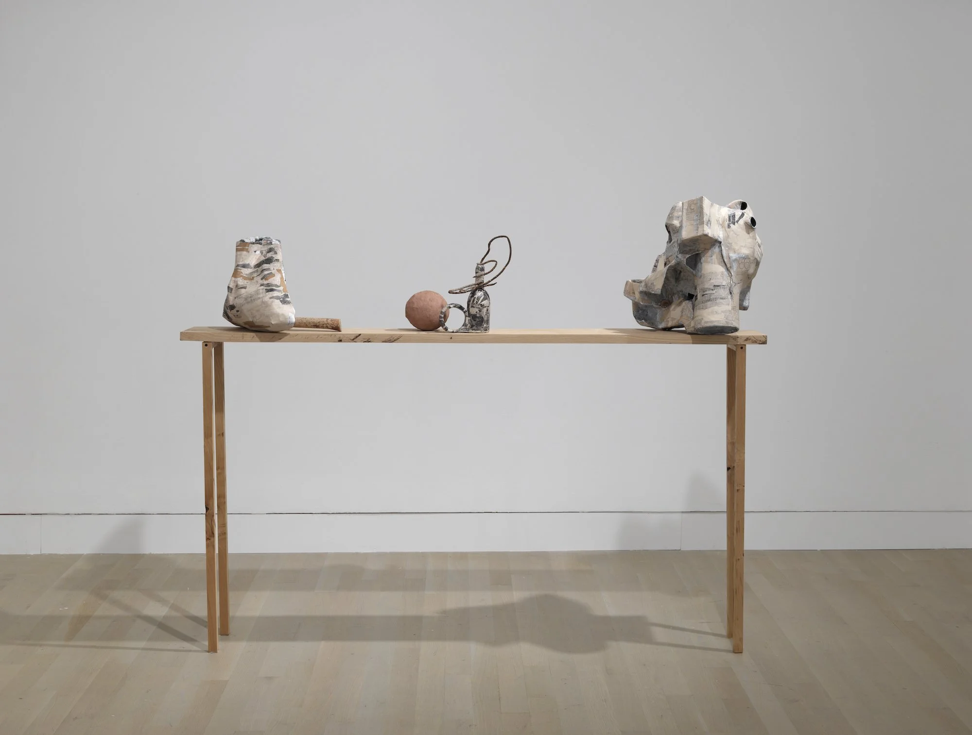 Untitled Vessels, 2015, mixed media, 38 x 69 x 8 inches