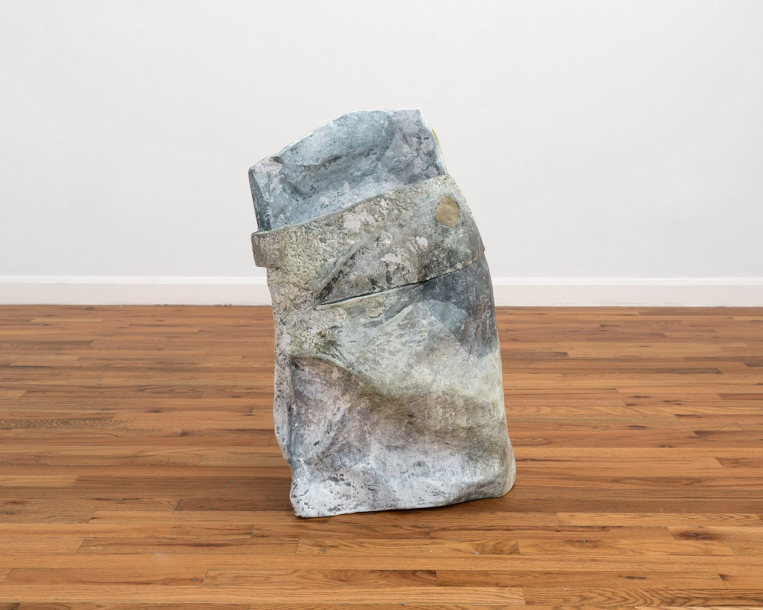 Unmade, 2024, Ink, acrylic, graphite, and papier-mâché, 25 x 15 x 8 inches