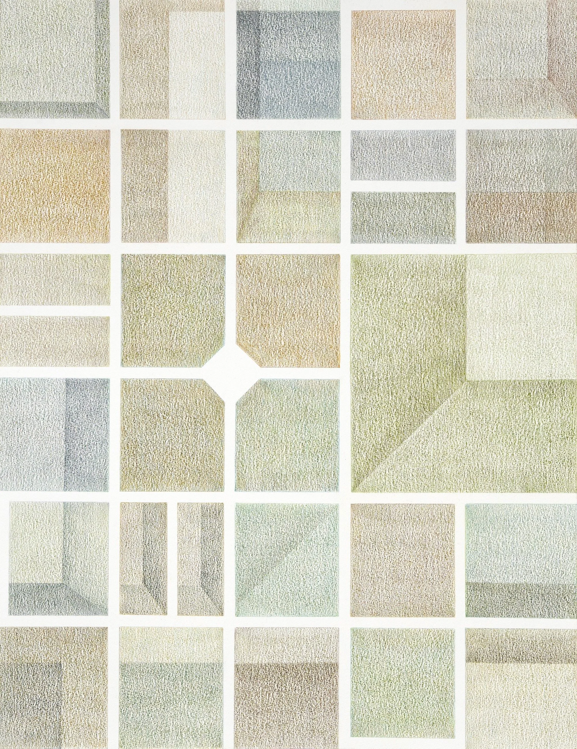 Garden Memories, 2024, colored pencil on paper, 25.5 x 19.3/4 inches
