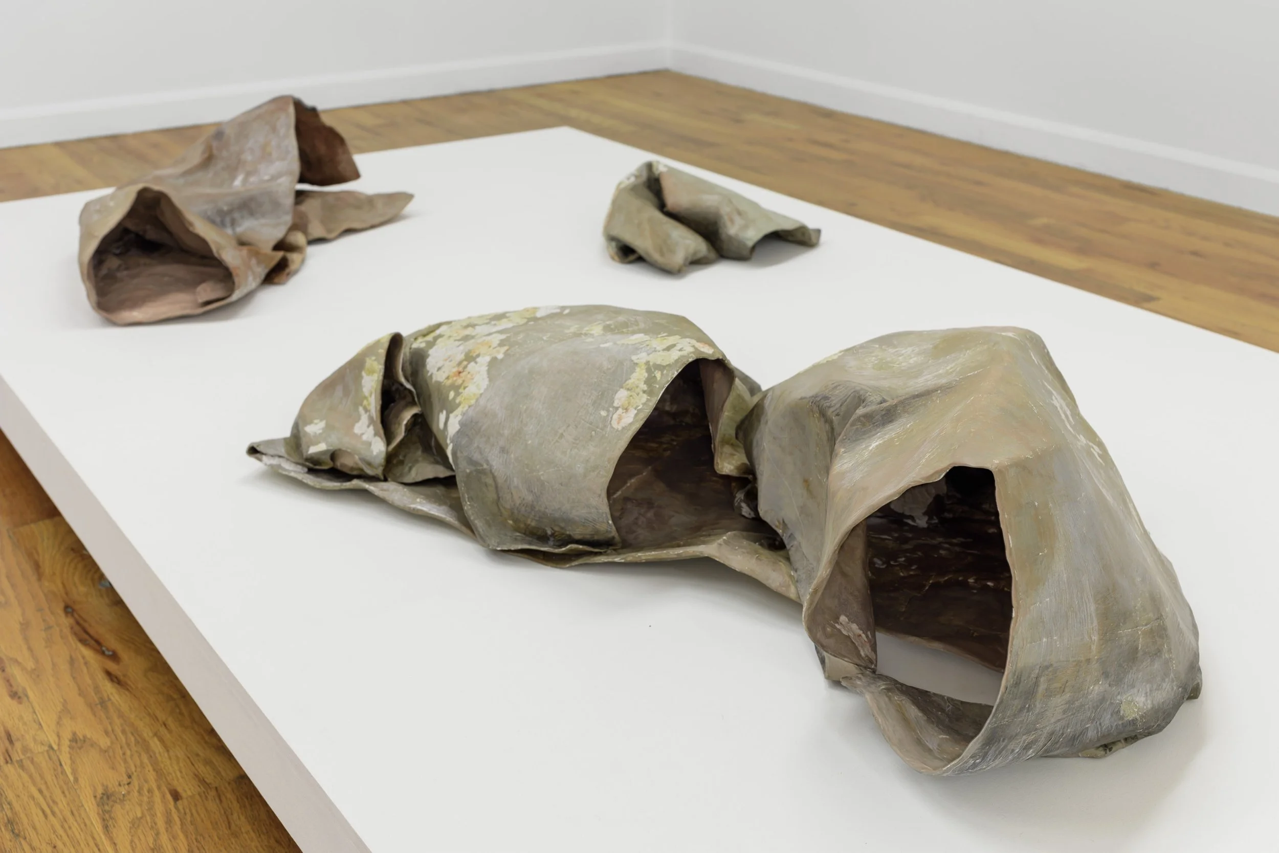 Traces, 2022, papier-mâché, gesso, ink, colored pencil, graphite, and acrylic paint