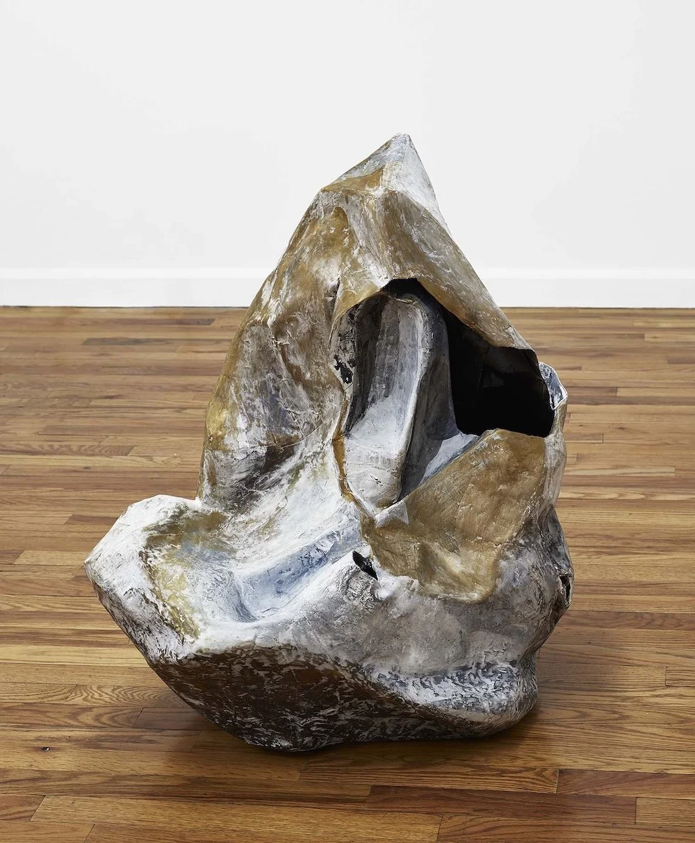 Untitled, 2018, papier-mâché, wood stick, paint, and compound joint, 28 x 24 x 19 inches
