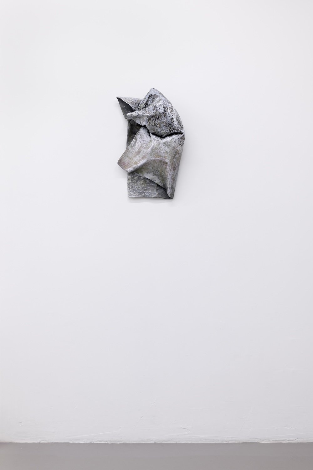 Resting Piece, 2024, ink, acrylic, graphite, aqua resin, and papier-mâché, 21.5 x 5.5 x 14 inches
