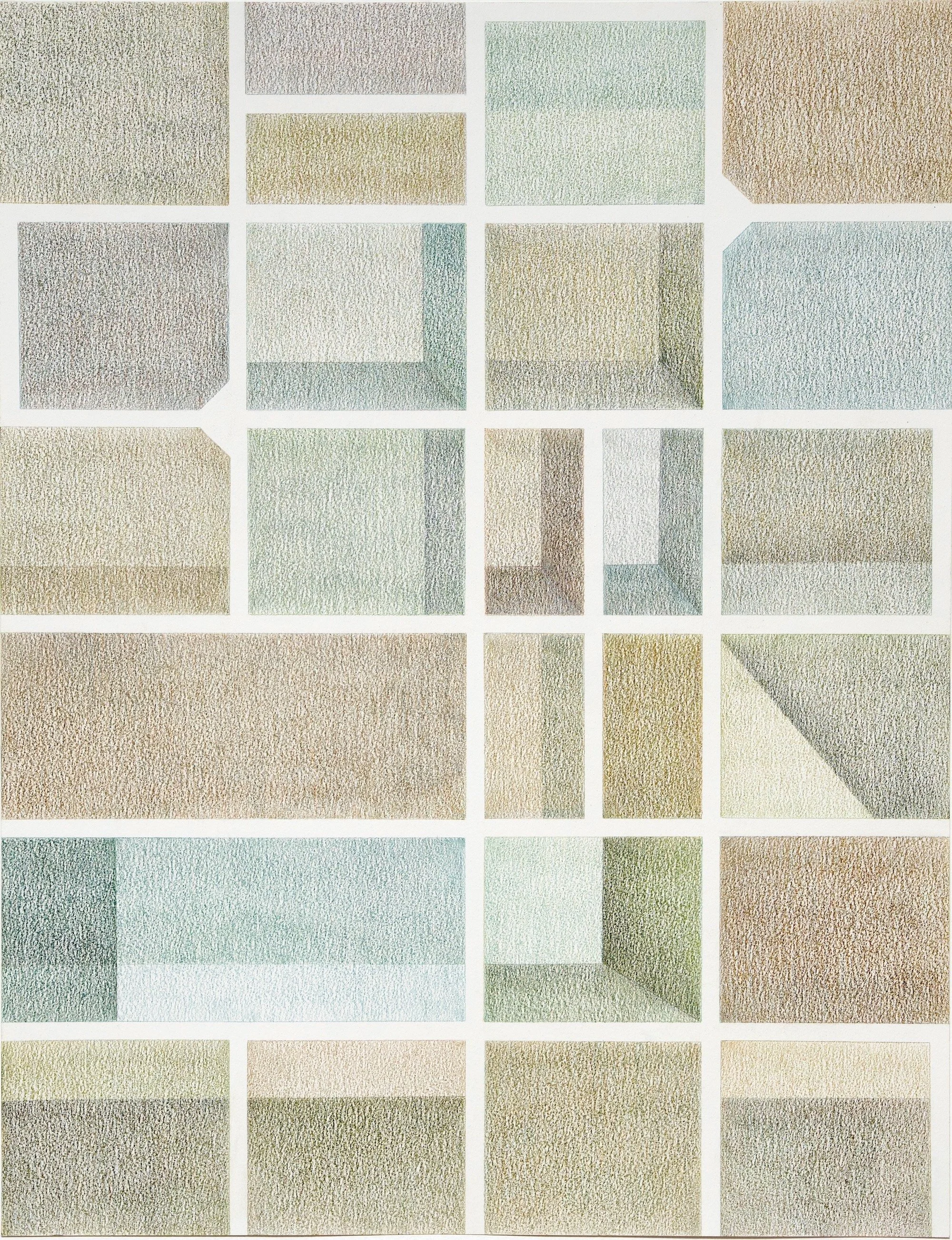 Garden Memories, 2024, colored pencil on paper, 25.5 x 19.3/4 inches
