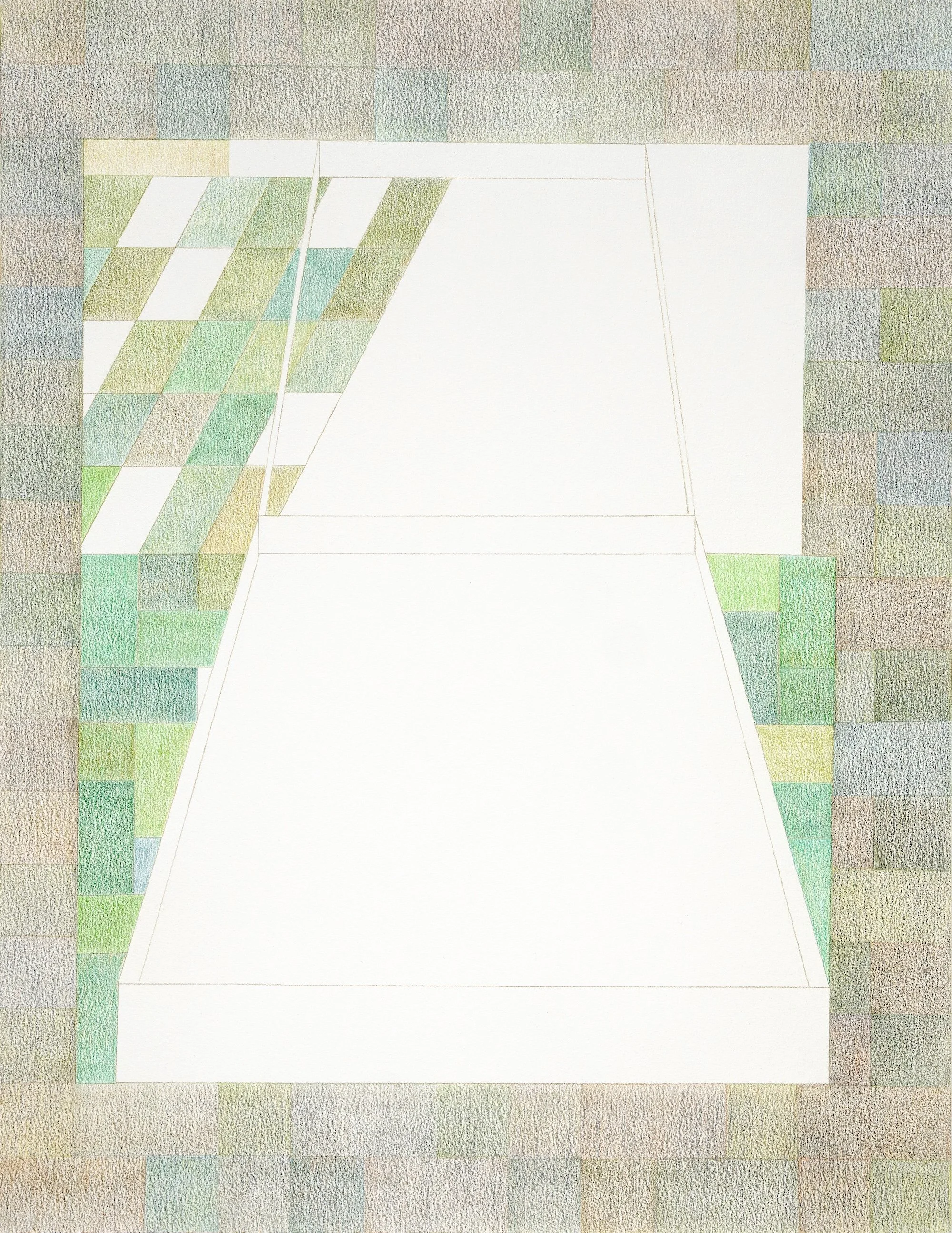 Garden Memories, 2024, colored pencil on paper, 25.5 x 19.3/4 inches
