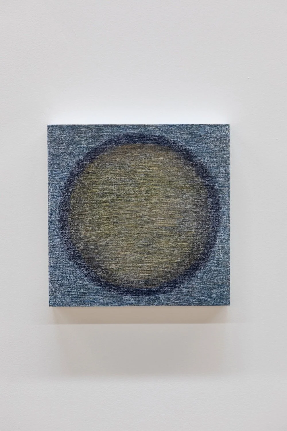 Encircling Ocean, 2020, colored pencil on wood panel, 12 x 12 inches